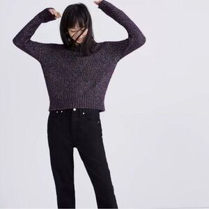 Madewell Shimmer Pullover Chunky knit sweater size small